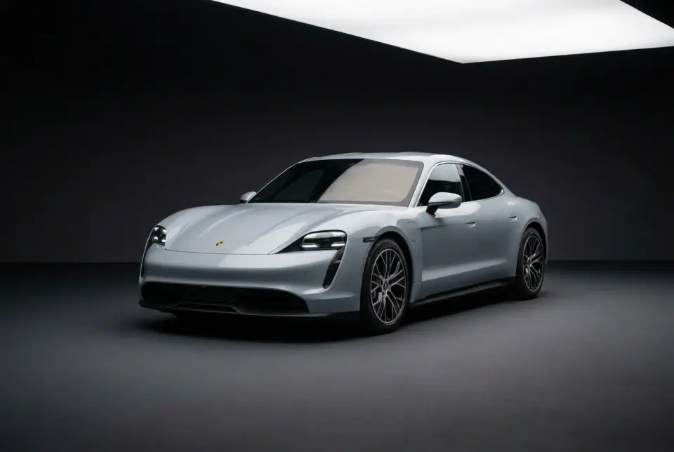Porsche Taycan Turbo S — front three quarter